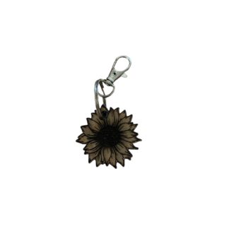 Wooden Sunflower Key Chain